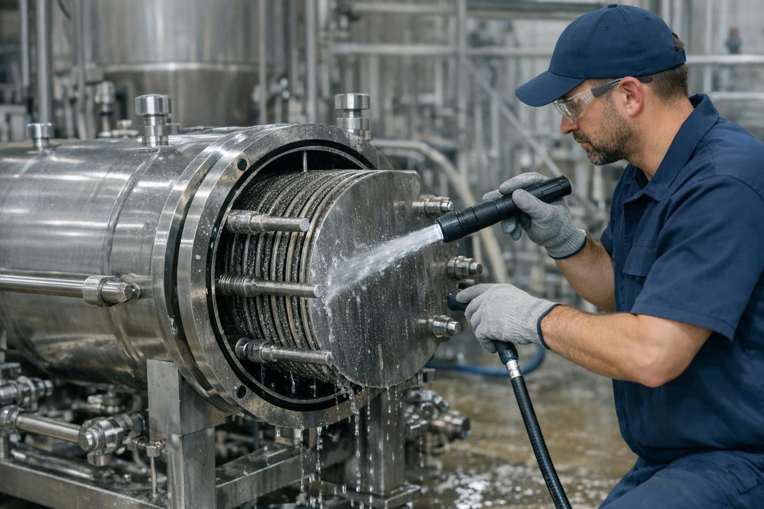 Zdjęcie: konserwacja filtra warstwowego - mycie i inspekcja