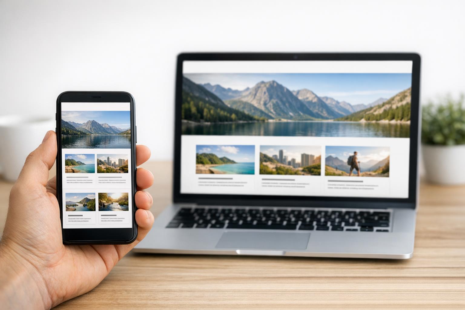 zdjęcie responsywnej strony internetowej na smartfonie i laptopie
